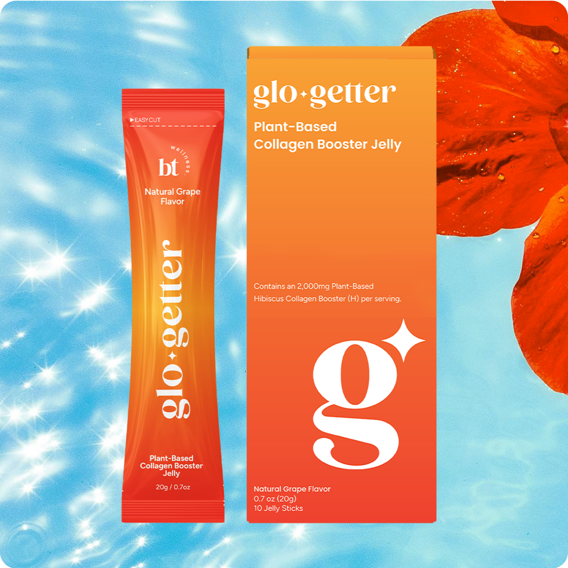 box and stick of Glo-getter Collagen Booster Jelly